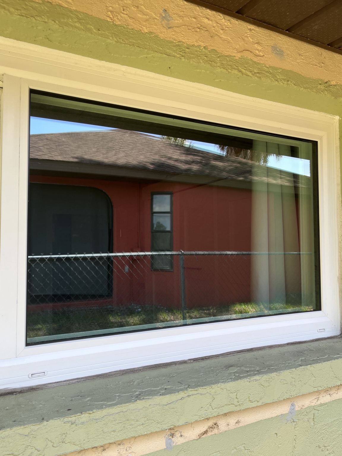 Clean window after service